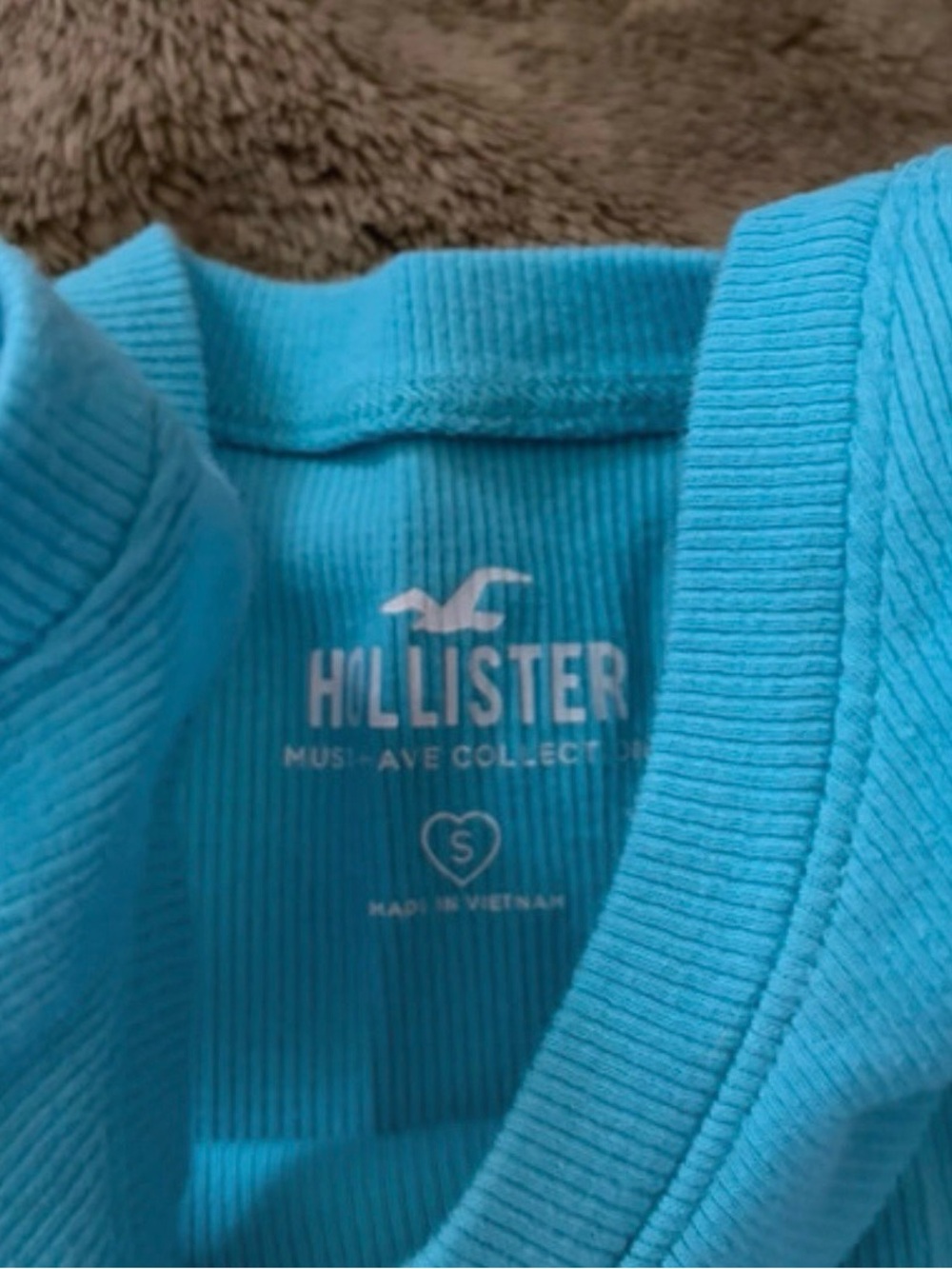 Women’s Ribbed Tank Top - Turquoise - Picture 3 of 3